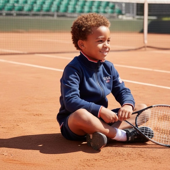 Janie And Jack Embroidered USA Jacket & Pique Short - Picture 7 of 8